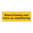 Waarschuwing voor risico op verplettering