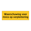 Waarschuwing voor risico op verplettering
