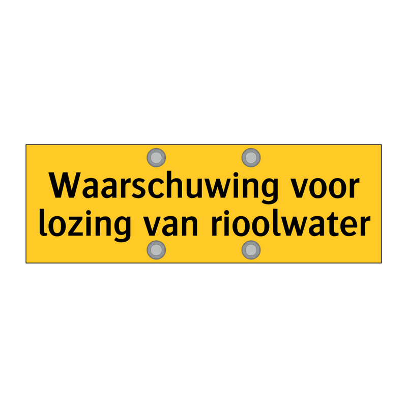 Waarschuwing voor lozing van rioolwater