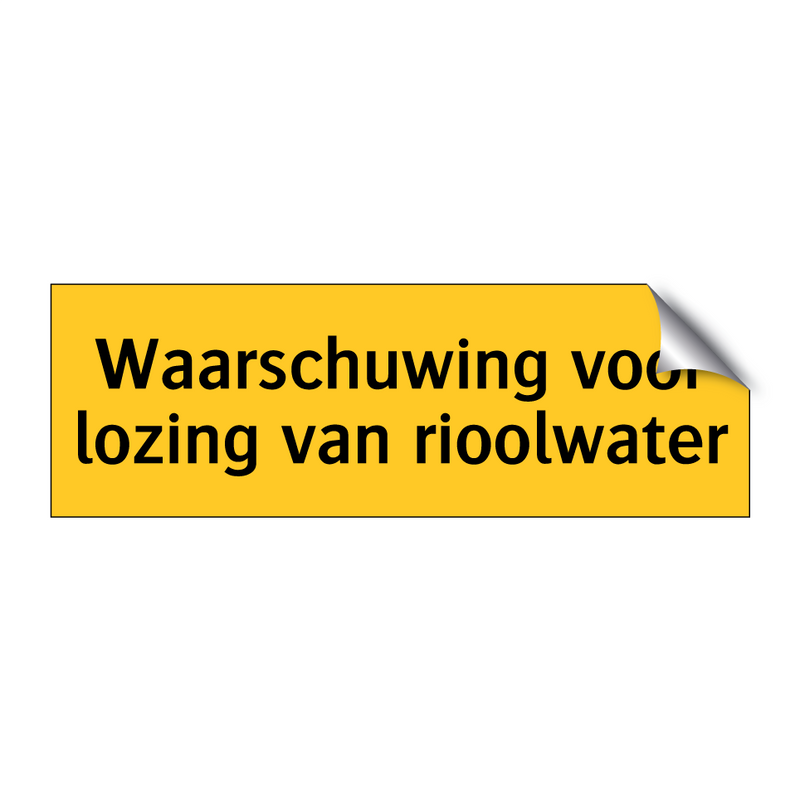 Waarschuwing voor lozing van rioolwater