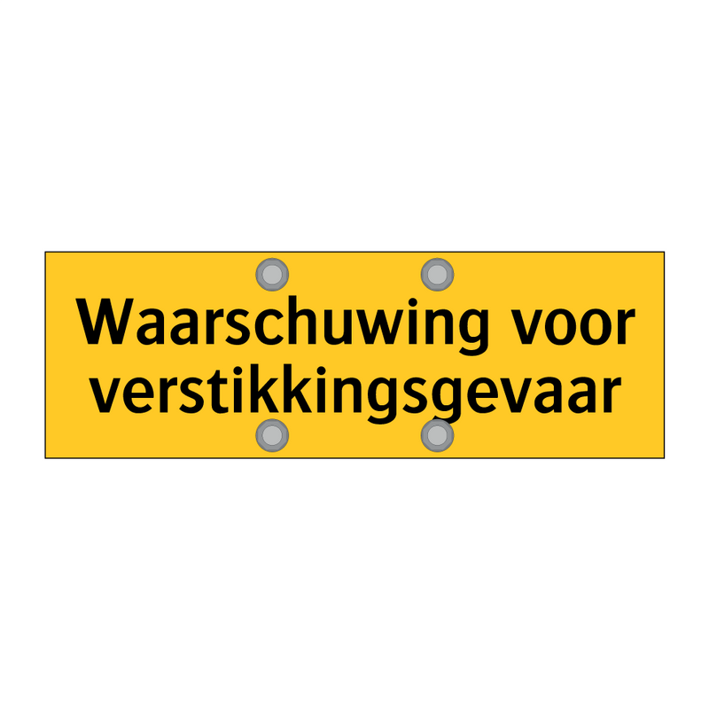 Waarschuwing voor verstikkingsgevaar