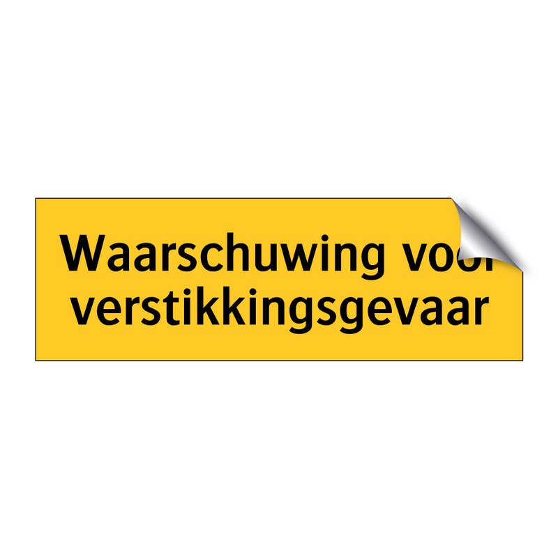 Waarschuwing voor verstikkingsgevaar