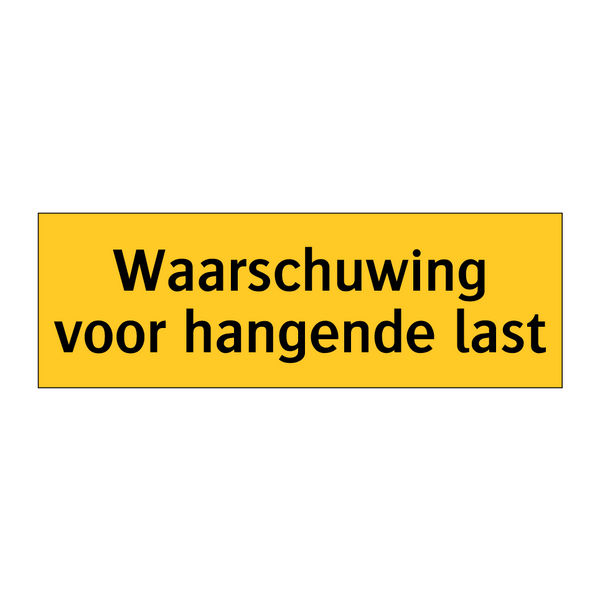 Waarschuwing voor hangende last