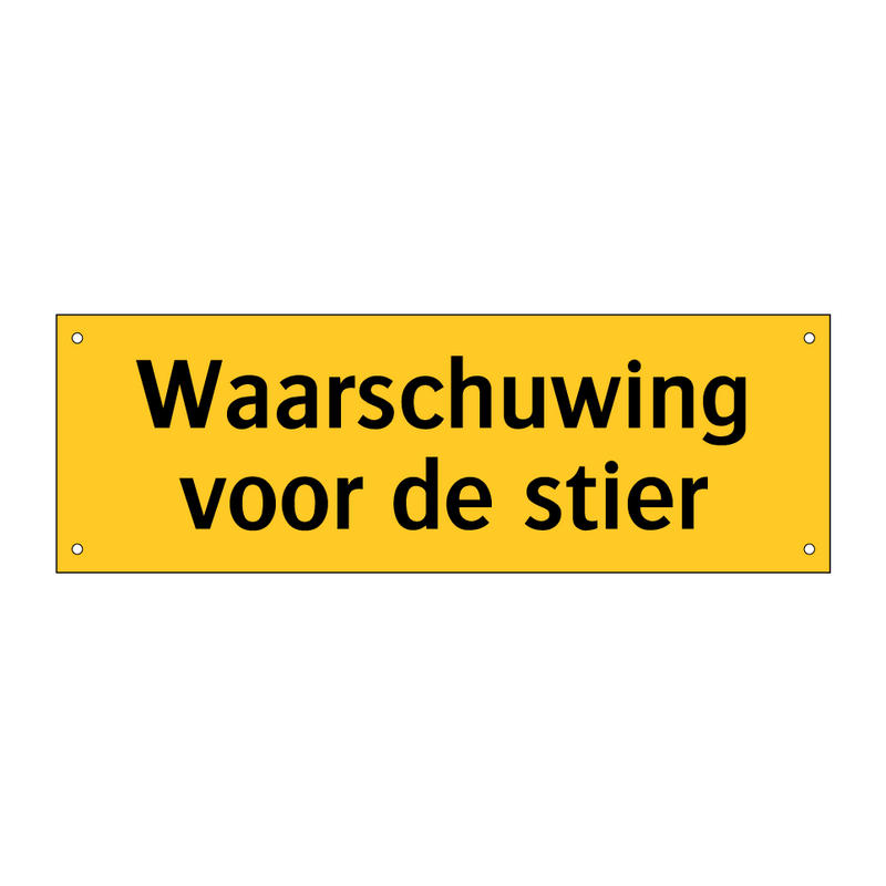 Waarschuwing voor de stier
