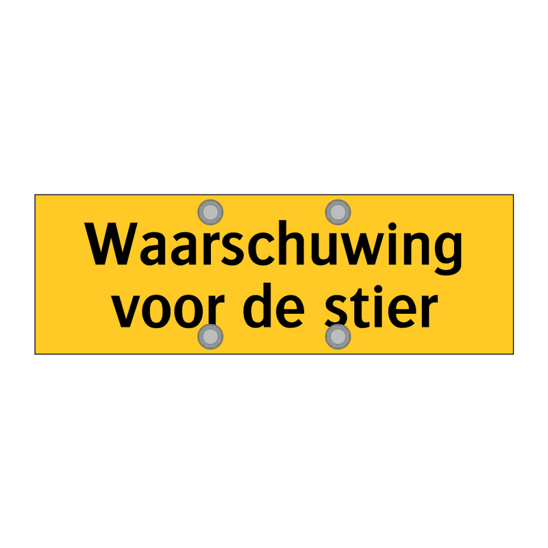 Waarschuwing voor de stier