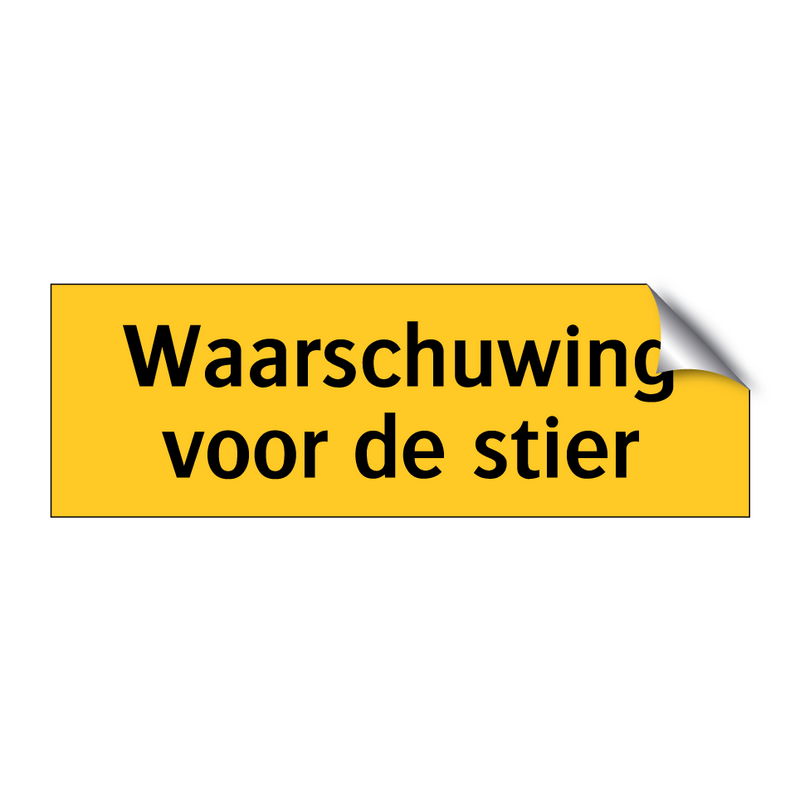 Waarschuwing voor de stier