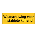 Waarschuwing voor instabiele klifrand