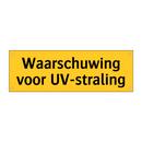 Waarschuwing voor UV-straling
