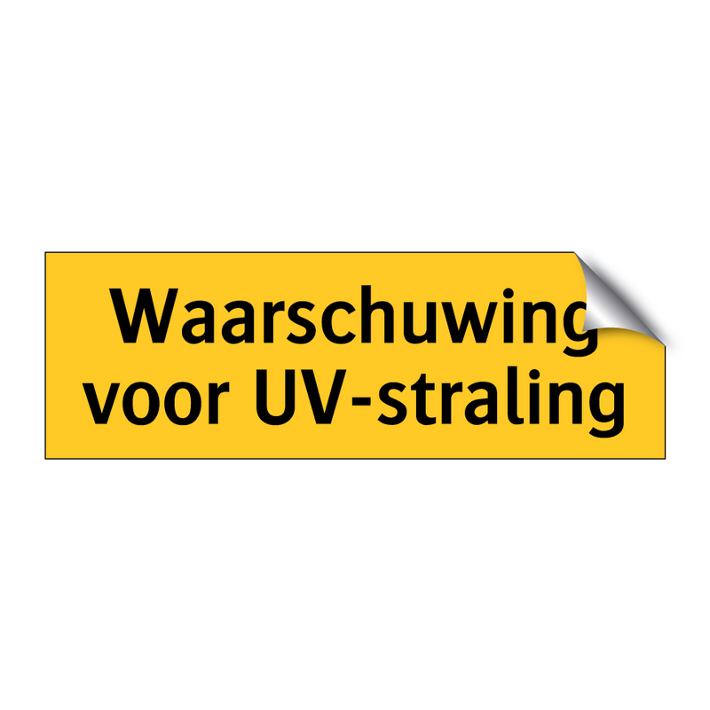 Waarschuwing voor UV-straling