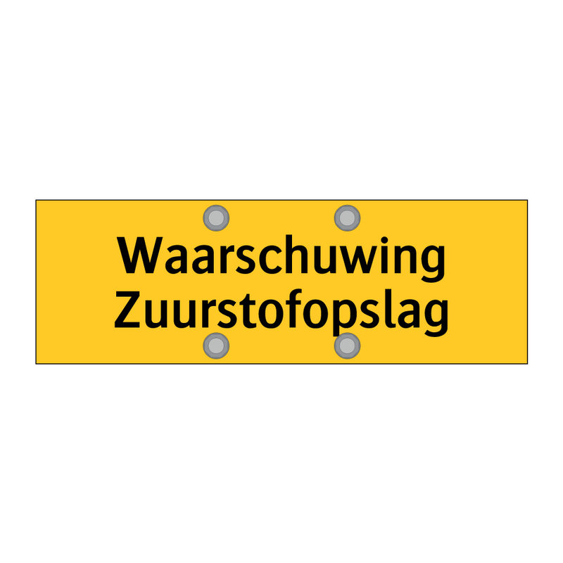 Waarschuwing Zuurstofopslag