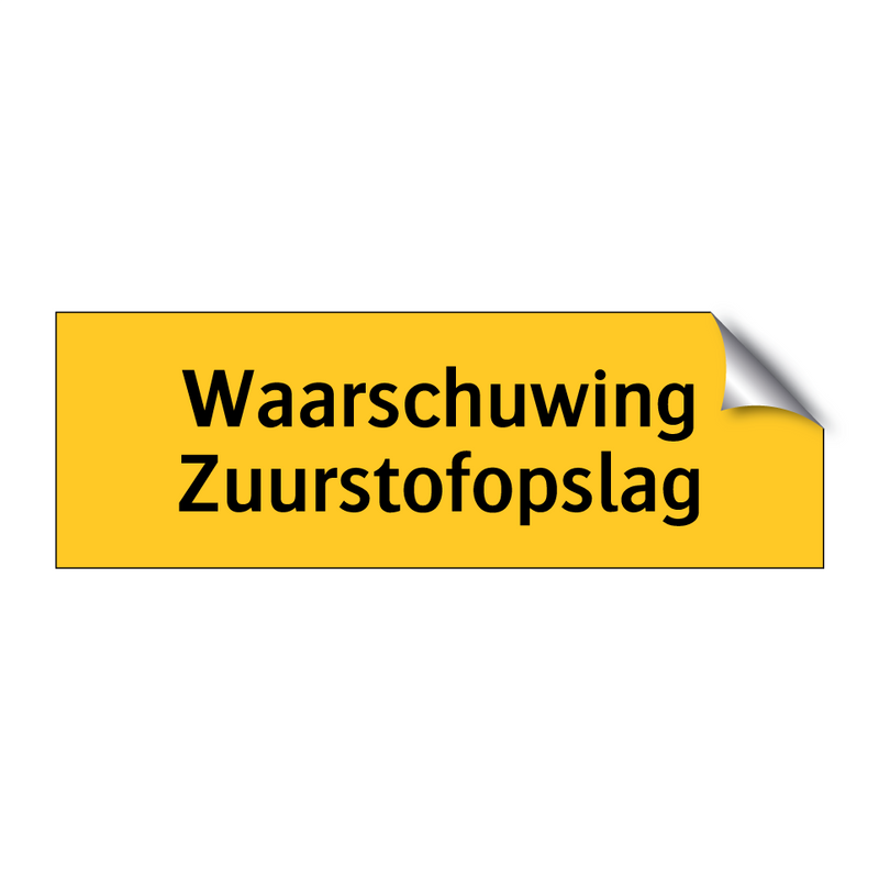 Waarschuwing Zuurstofopslag