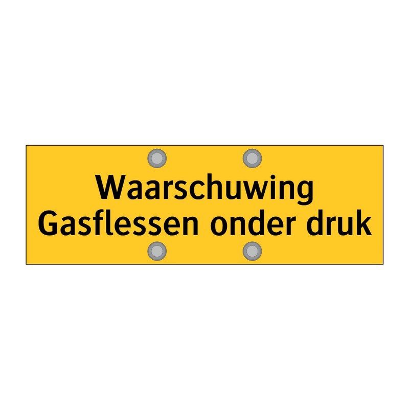 Waarschuwing Gasflessen onder druk