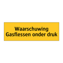 Waarschuwing Gasflessen onder druk