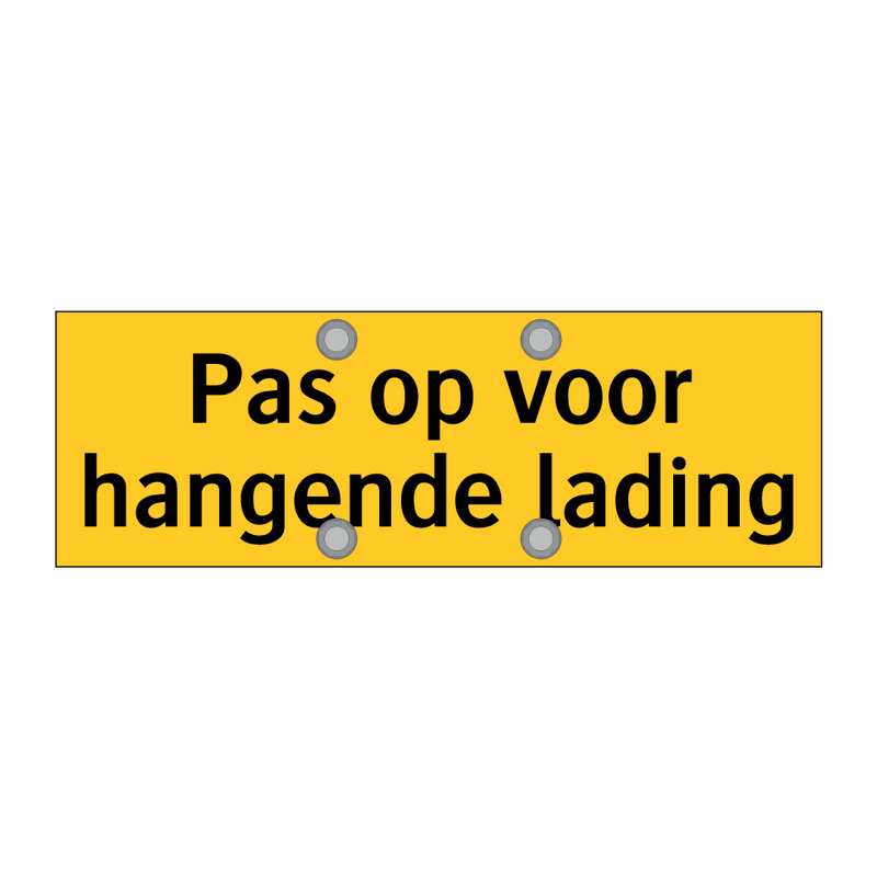 Pas op voor hangende lading