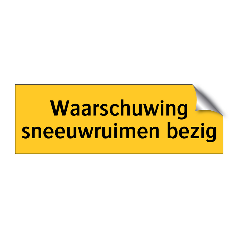 Waarschuwing sneeuwruimen bezig