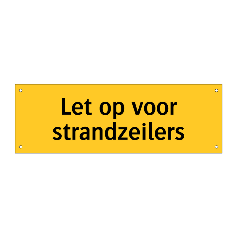 Let op voor strandzeilers