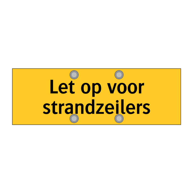 Let op voor strandzeilers