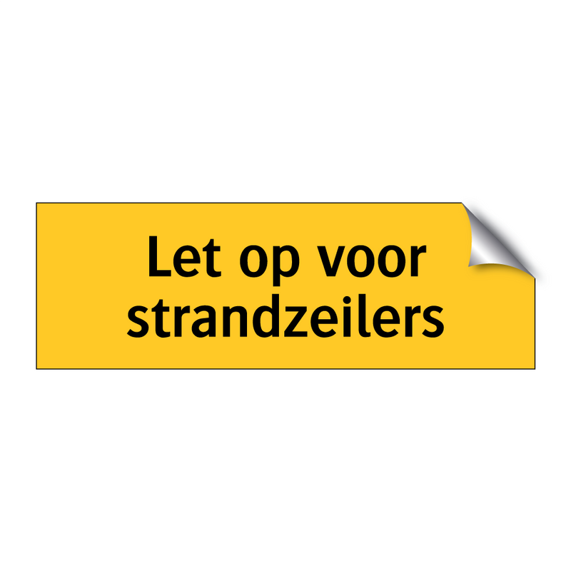 Let op voor strandzeilers