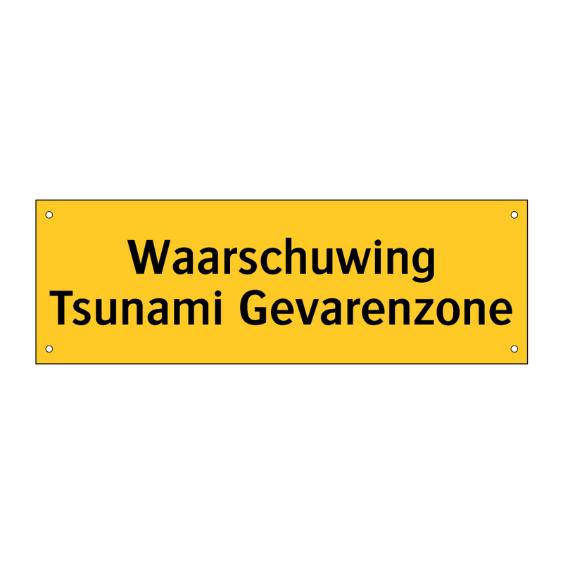 Waarschuwing Tsunami Gevarenzone