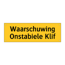 Waarschuwing Onstabiele Klif