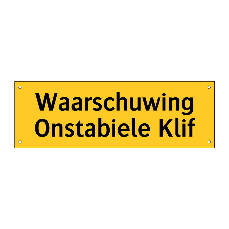 Waarschuwing Onstabiele Klif