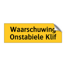 Waarschuwing Onstabiele Klif