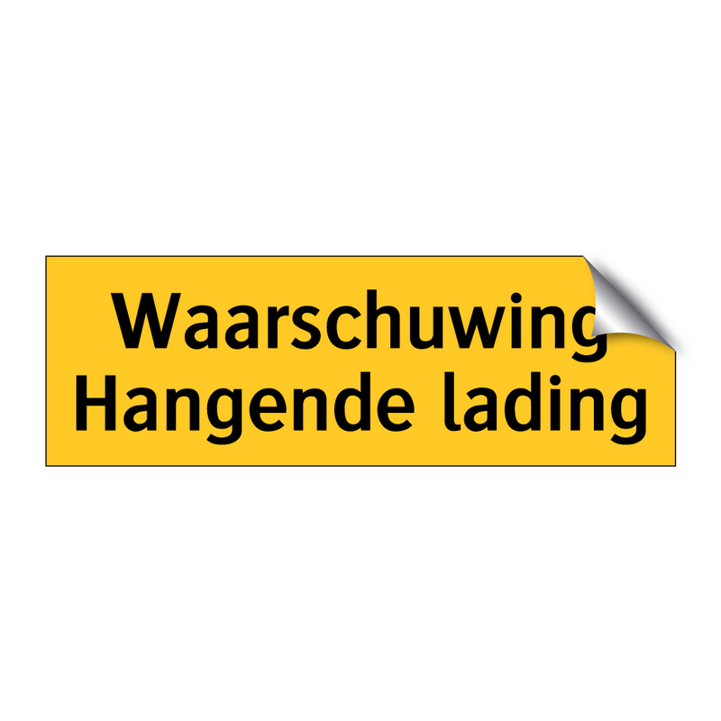 Waarschuwing Hangende lading