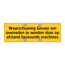 Waarschuwing Gevaar om overreden te worden door op /.../