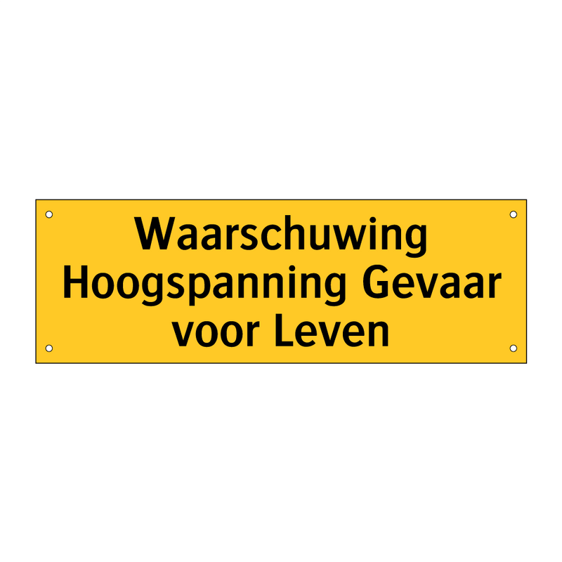 Waarschuwing Hoogspanning Gevaar voor Leven