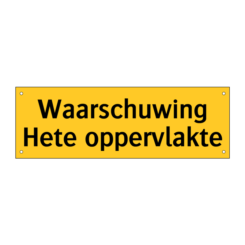Waarschuwing Hete oppervlakte