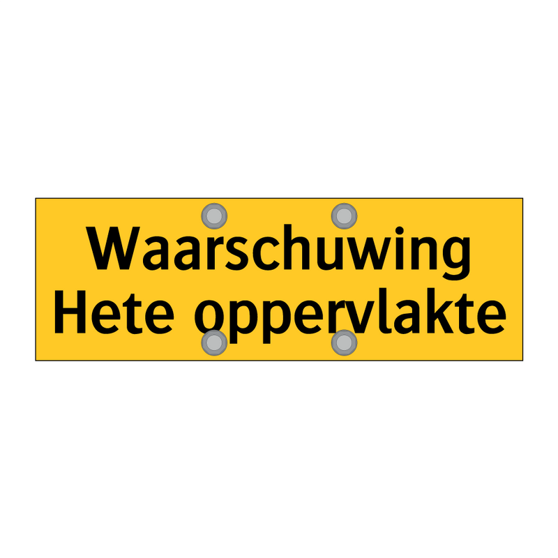 Waarschuwing Hete oppervlakte