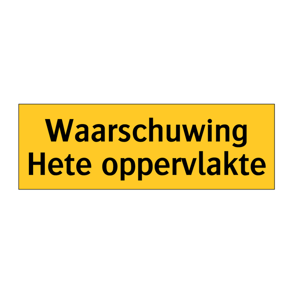 Waarschuwing Hete oppervlakte