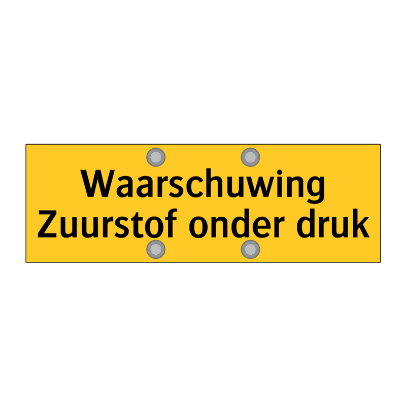 Waarschuwing Zuurstof onder druk