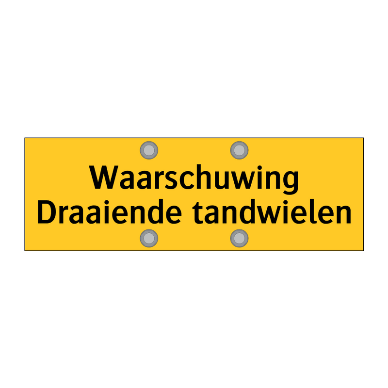 Waarschuwing Draaiende tandwielen