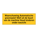 Waarschuwing Automatische grasmaaier! Blijf uit de /.../