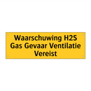 Waarschuwing H2S Gas Gevaar Ventilatie Vereist