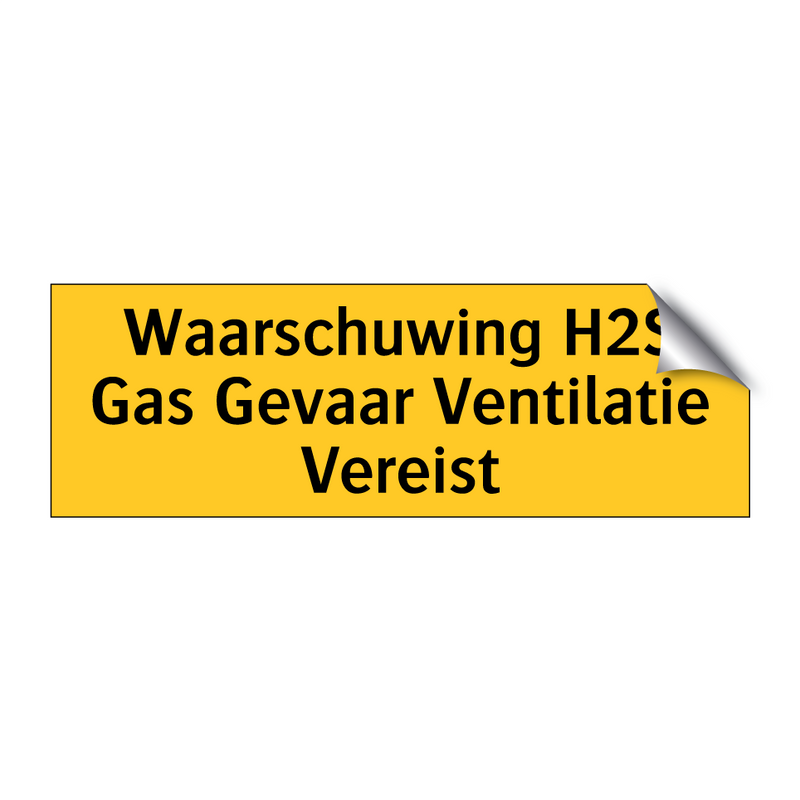 Waarschuwing H2S Gas Gevaar Ventilatie Vereist
