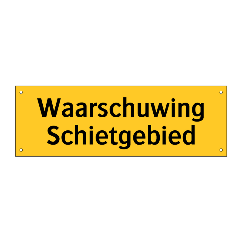 Waarschuwing Schietgebied