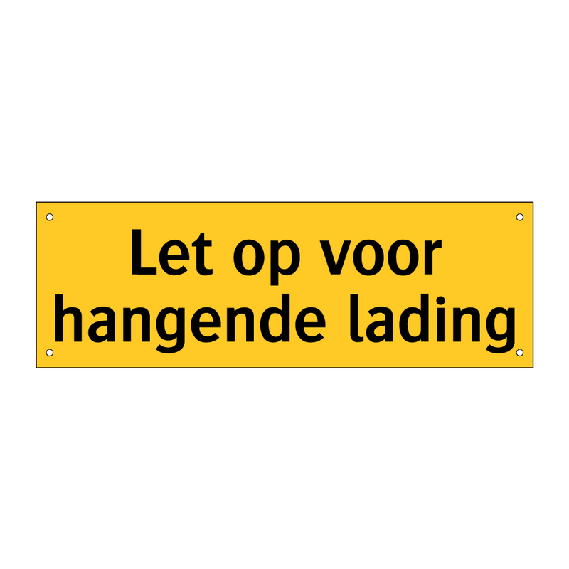 Let op voor hangende lading