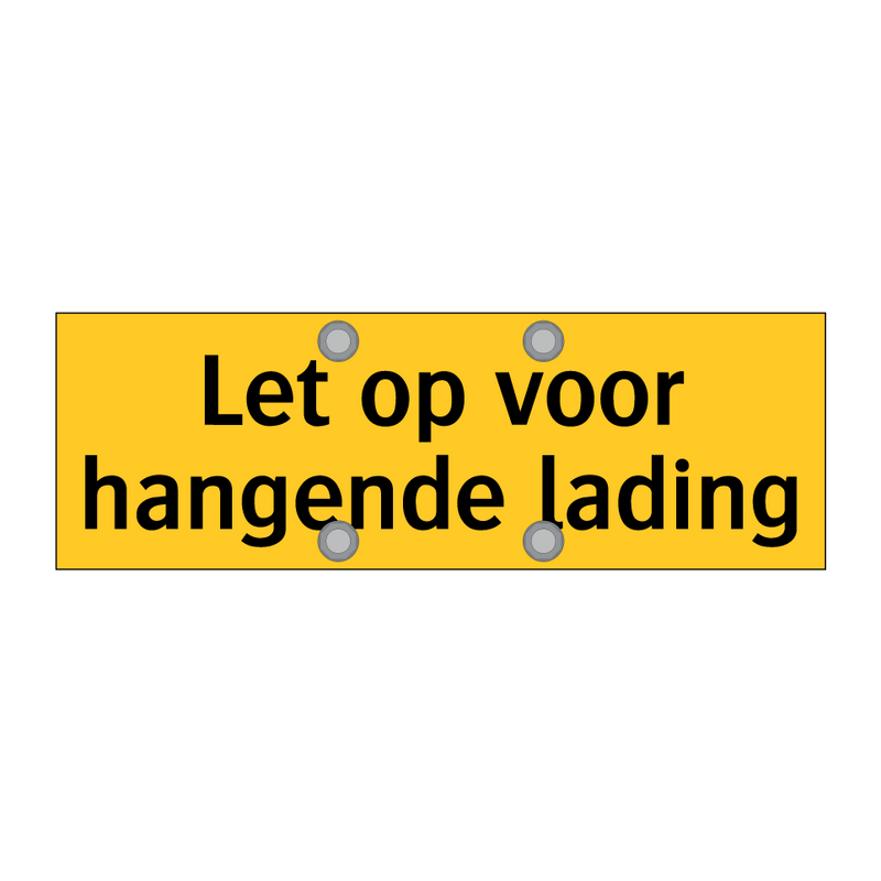 Let op voor hangende lading