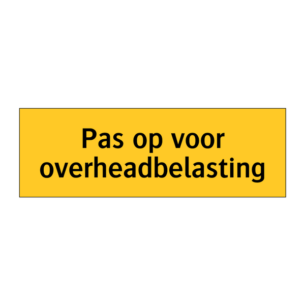 Pas op voor overheadbelasting