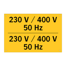 230 V / 400 V 50 Hz