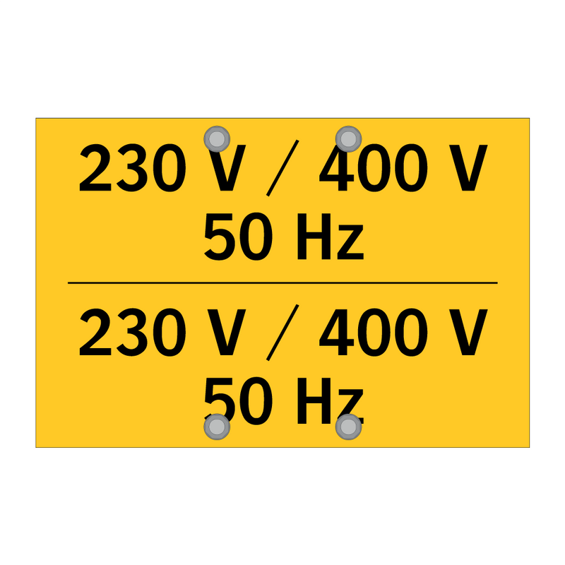 230 V / 400 V 50 Hz