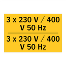 3 x 230 V / 400 V 50 Hz