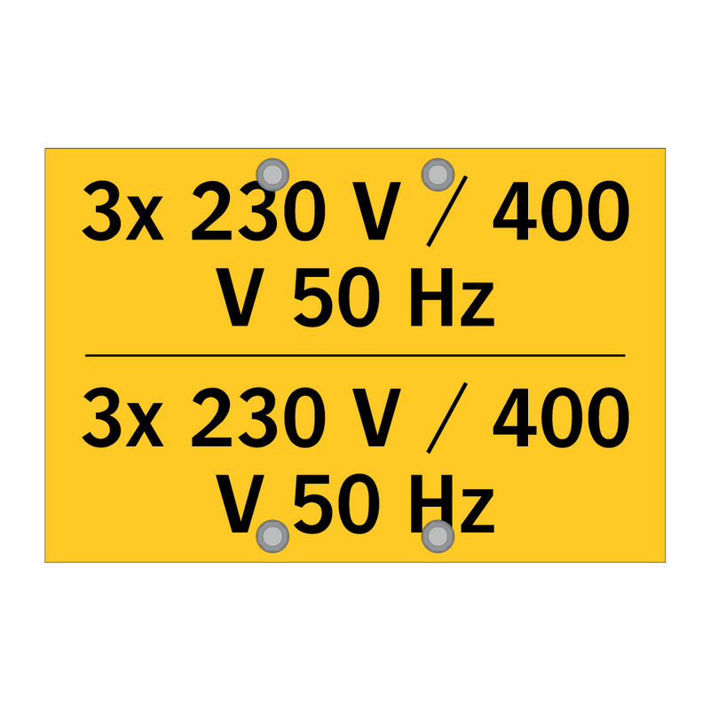 3x 230 V / 400 V 50 Hz