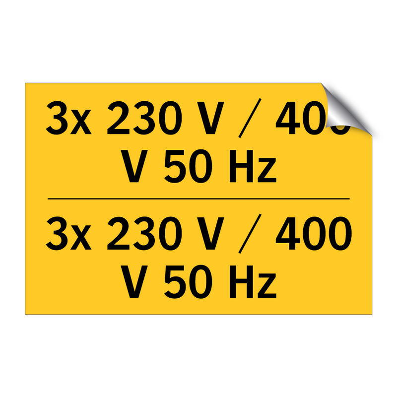 3x 230 V / 400 V 50 Hz