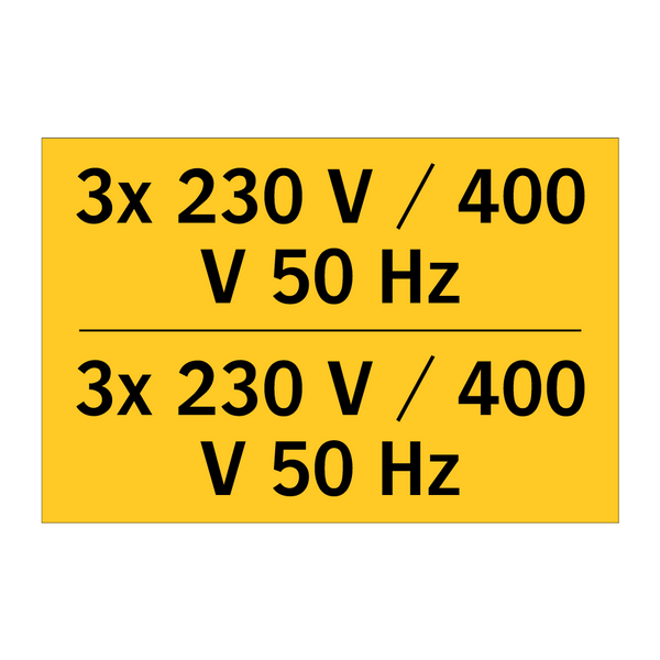 3x 230 V / 400 V 50 Hz