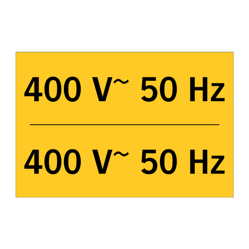 400 V~ 50 Hz