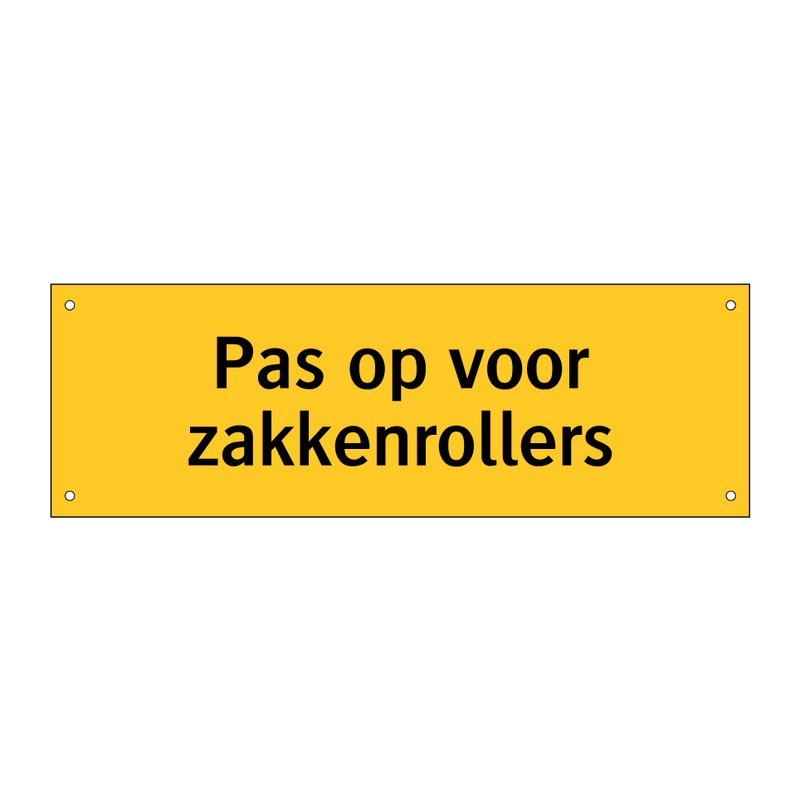 Pas op voor zakkenrollers