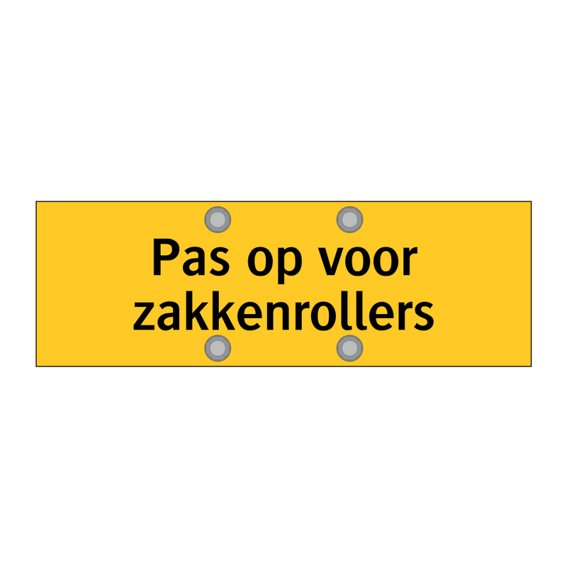 Pas op voor zakkenrollers